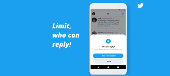 Twitter now lets everyone limit replies to their tweets